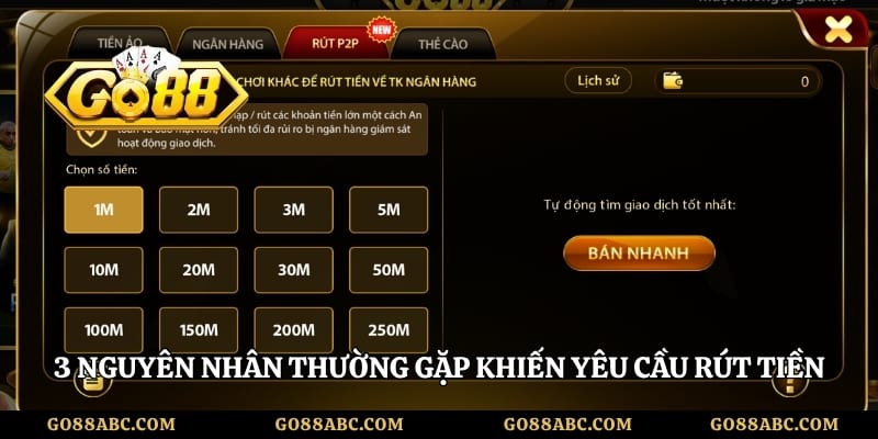 3 nguyên nhân thường gặp khiến yêu cầu rút tiền bị từ chối