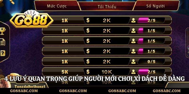 4 lưu ý quan trọng giúp người mới chơi xì dách dễ dàng